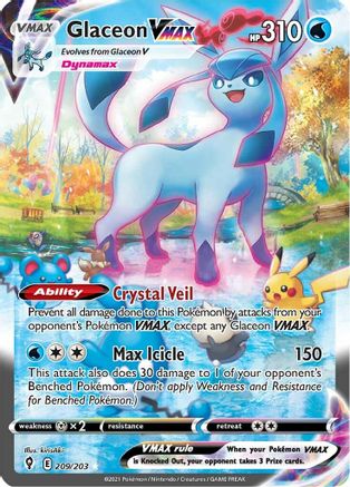 Image of Glaceon VMAX (Alternate Art Secret) 209/203  - Holofoil SWSH07 Evolving Skies - Secret Rare