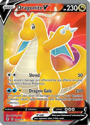 Image of Dragonite V (Full Art) 191/203  - Holofoil SWSH07 Evolving Skies - Ultra Rare