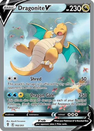 Image of Dragonite V (Alternate Full Art) 192/203  - Holofoil SWSH07 Evolving Skies - Ultra Rare