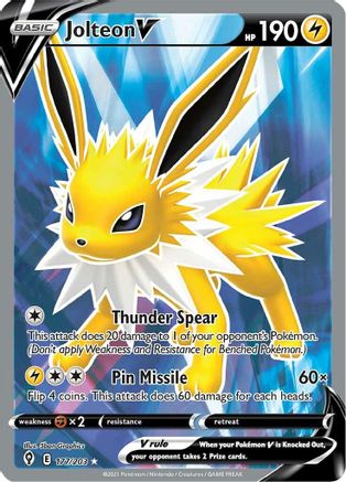 Image of Jolteon V (Full Art) 177/203  - Holofoil SWSH07 Evolving Skies - Ultra Rare