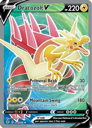 Image of Dracozolt V (Full Art) 178/203  - Holofoil SWSH07 Evolving Skies - Ultra Rare