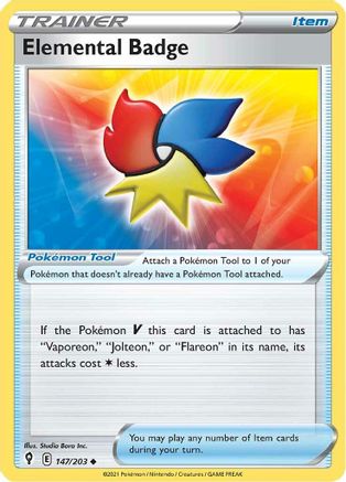 Image of Elemental Badge 147/203  SWSH07 Evolving Skies - Uncommon