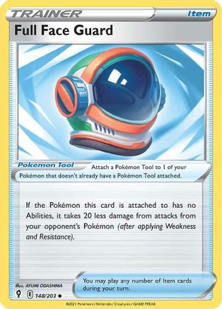 Image of Full Face Guard 148/203  - Reverse Holofoil SWSH07 Evolving Skies - Uncommon