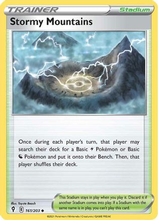 Image of Stormy Mountains 161/203  - Reverse Holofoil SWSH07 Evolving Skies - Uncommon
