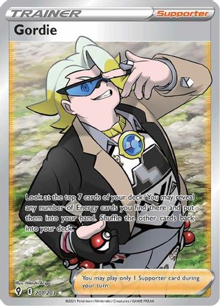 Image of Gordie (Full Art) 201/203  - Holofoil SWSH07 Evolving Skies - Ultra Rare