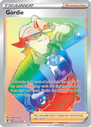 Image of Gordie (Secret) 223/203  - Holofoil SWSH07 Evolving Skies - Secret Rare