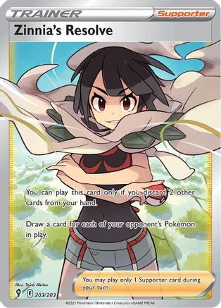 Image of Zinnia's Resolve (Full Art) 203/203  - Holofoil SWSH07 Evolving Skies - Ultra Rare