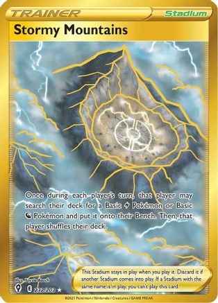 Image of Stormy Mountains (Secret) 232/203  - Holofoil SWSH07 Evolving Skies - Secret Rare