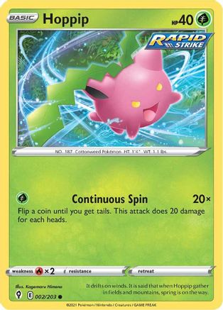 Image of Hoppip 002/203  SWSH07 Evolving Skies - Common