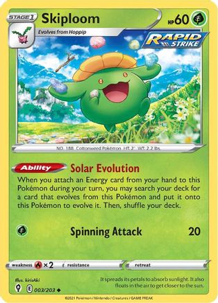 Image of Skiploom 003/203  SWSH07 Evolving Skies - Uncommon