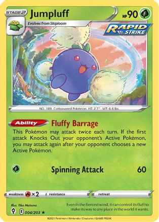 Image of Jumpluff 004/203  - Holofoil SWSH07 Evolving Skies - Holo Rare