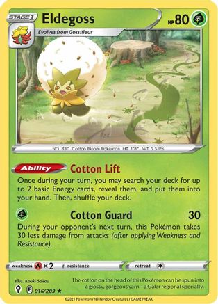 Image of Eldegoss 016/203  - Holofoil SWSH07 Evolving Skies - Holo Rare