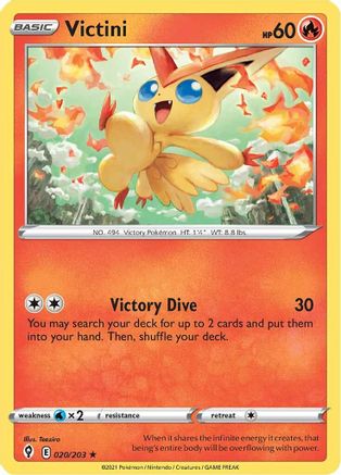 Image of Victini 020/203  - Holofoil SWSH07 Evolving Skies - Holo Rare