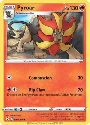 Image of Pyroar 023/203  SWSH07 Evolving Skies - Uncommon