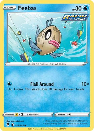 Image of Feebas 037/203  SWSH07 Evolving Skies - Common