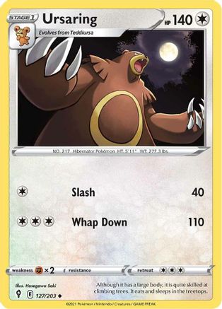 Image of Ursaring 127/203  - Reverse Holofoil SWSH07 Evolving Skies - Uncommon