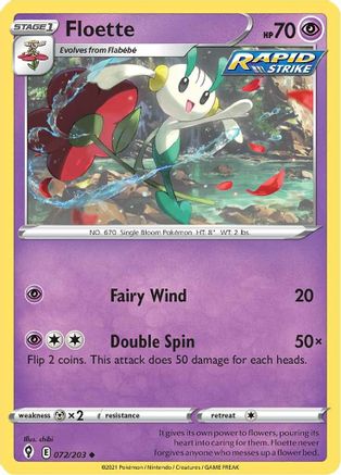 Image of Floette 072/203  - Reverse Holofoil SWSH07 Evolving Skies - Uncommon