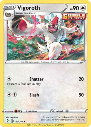 Image of Vigoroth 130/203  SWSH07 Evolving Skies - Uncommon
