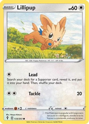 Image of Lillipup 133/203  SWSH07 Evolving Skies - Common