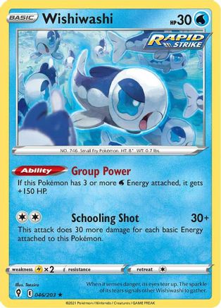 Image of Wishiwashi 046/203  SWSH07 Evolving Skies - Rare