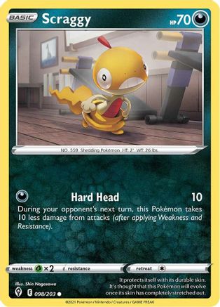 Image of Scraggy 098/203  - Reverse Holofoil SWSH07 Evolving Skies - Common