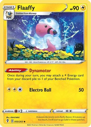 Image of Flaaffy 055/203  - Reverse Holofoil SWSH07 Evolving Skies - Uncommon