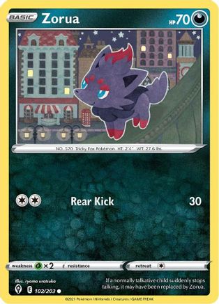 Image of Zorua 102/203  SWSH07 Evolving Skies - Common