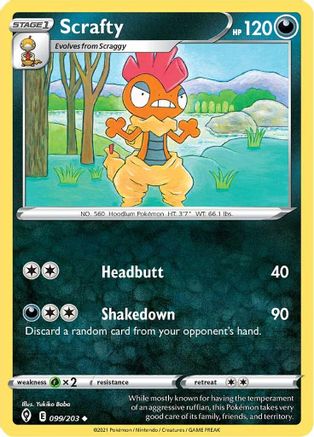 Image of Scrafty 099/203  SWSH07 Evolving Skies - Uncommon