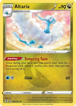 Image of Altaria 106/203  SWSH07 Evolving Skies - Rare