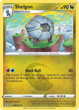 Image of Shelgon 108/203  SWSH07 Evolving Skies - Uncommon