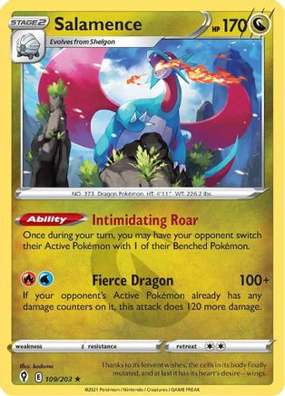 Image of Salamence 109/203  - Holofoil SWSH07 Evolving Skies - Holo Rare