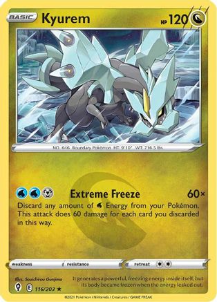 Image of Kyurem 116/203  - Holofoil SWSH07 Evolving Skies - Holo Rare