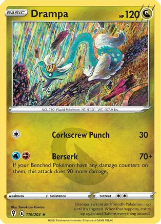 Image of Drampa 119/203  - Reverse Holofoil SWSH07 Evolving Skies - Rare