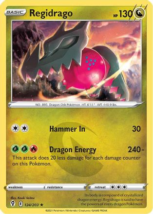 Image of Regidrago 124/203  - Holofoil SWSH07 Evolving Skies - Holo Rare