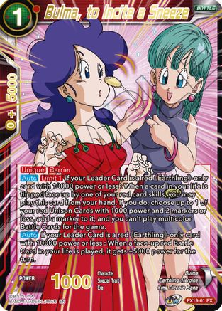 Image of Bulma, to Incite a Sneeze (EX19-01) - Special Anniversary Set 2021 Foil