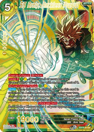 Image of SS Broly, Reckless Pursuit (EX19-31) - Special Anniversary Set 2021 Foil