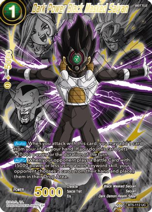Image of Dark Power Black Masked Saiyan (Alternate Art) (BT5-112) - Special Anniversary Set 2021 Foil