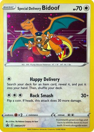 Image of Special Delivery Bidoof SWSH177  - Holofoil SWSH Sword & Shield Promo Cards - Promo