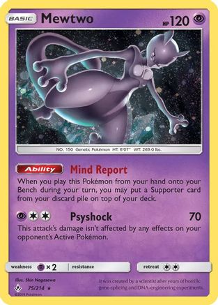 Image of Mewtwo 075/214  - Holofoil Miscellaneous Cards & Products - Promo