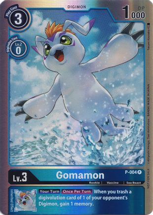 Image of Gomamon - P-004 (Rainbow Foil) (P-004) - Digimon Promotion Cards Foil