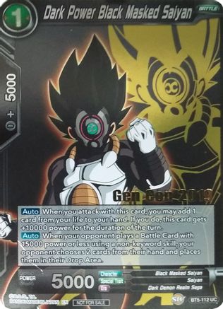 Image of Dark Power Black Masked Saiyan (Gen Con 2019) (BT5-112) - Promotion Cards Foil