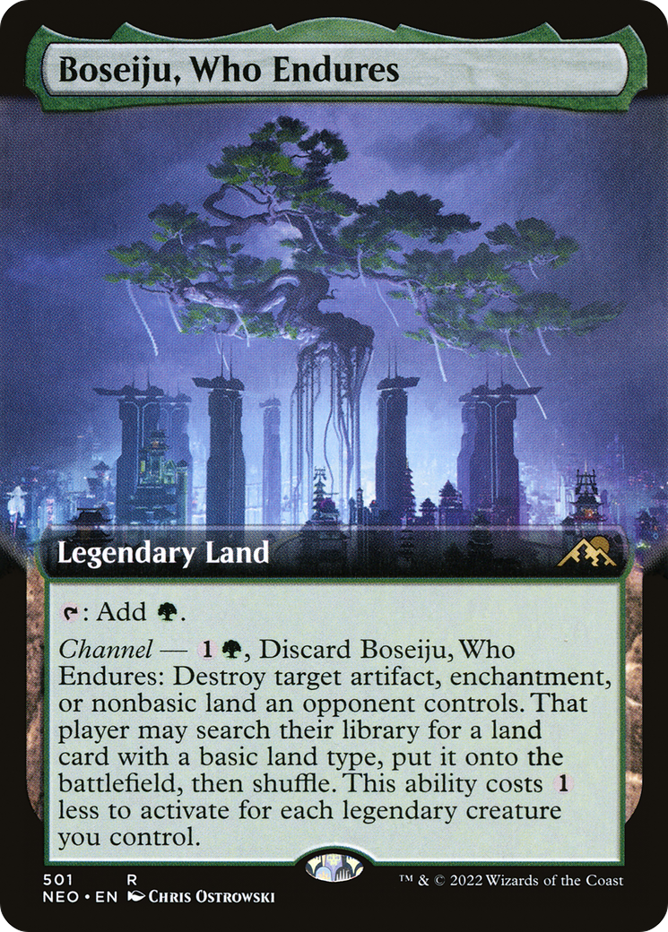 Image of Boseiju, Who Endures (Extended Art) (NEO-501) - Kamigawa: Neon Dynasty: (Extended Art)