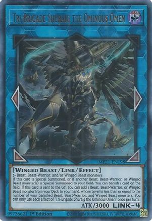 Image of Tri-Brigade Shuraig the Ominous Omen (MP21-EN198) - 2021 Tin of Ancient Battles 1st Edition