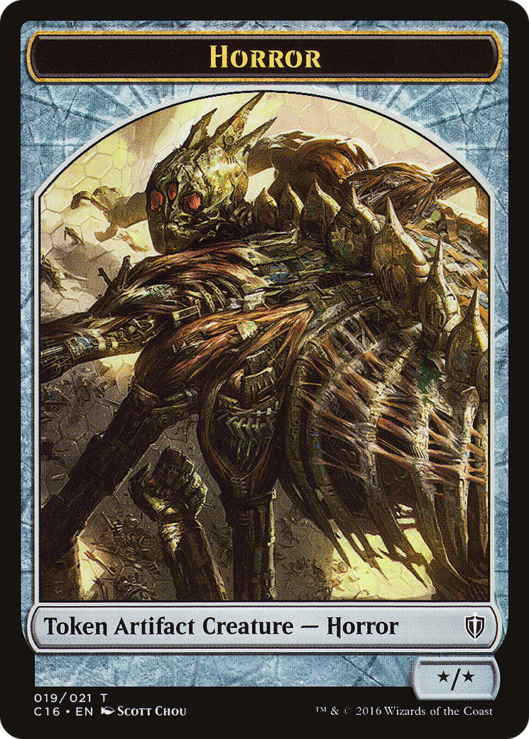 Image of Horror // Thopter Double-Sided Token (C16-19 // 9) - Commander 2016 Tokens