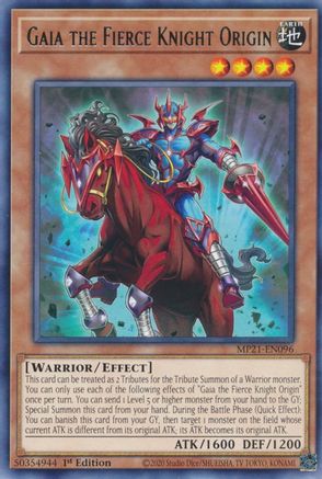 Image of Gaia the Fierce Knight Origin (MP21-EN096) - 2021 Tin of Ancient Battles 1st Edition