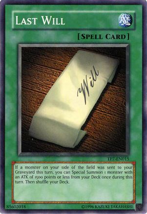 Image of Last Will (TP7-EN015) - Tournament Pack 7 Unlimited