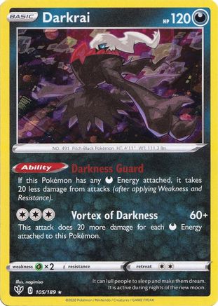 Image of Darkrai 105/189  - Holofoil Miscellaneous Cards & Products - Promo
