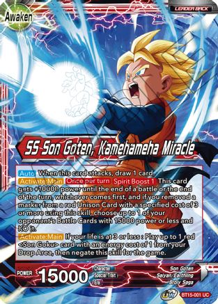 Image of Son Goten // SS Son Goten, Kamehameha Miracle (BT15-001) - Saiyan Showdown Foil