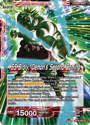 Image of Broly // SS Broly, Demon's Second Coming (BT15-002) - Saiyan Showdown Foil