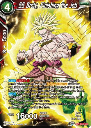 Image of SS Broly, Finishing the Job (BT15-020) - Saiyan Showdown